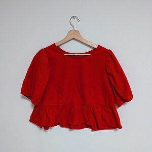 Handmade Red Peplum Top